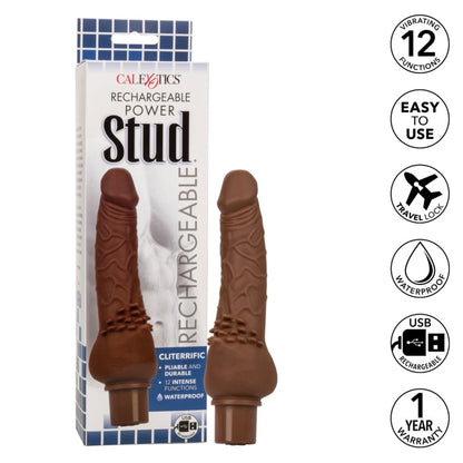 RECHARGEABLE POWER STUD CLITERRIFIC - BROWN
