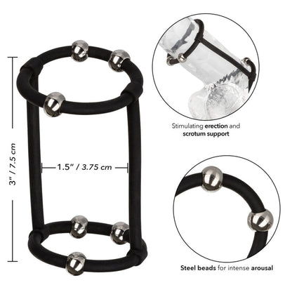 STEEL BEADED SILICONE ENHANCER CAGE - BLACK