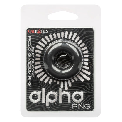COCK RING MEDIUM BLACK ALPHA LIQUID SILICONE PROLONG