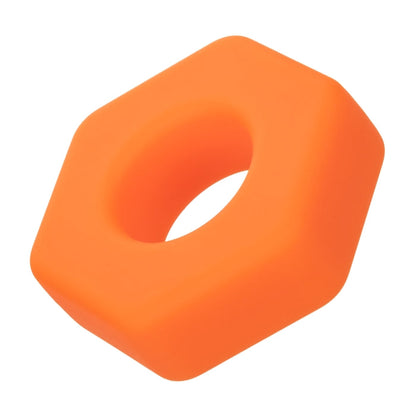 COCK RING ORANGE ALPHA LIQUID SILICONE PROLONG SEXAGON
