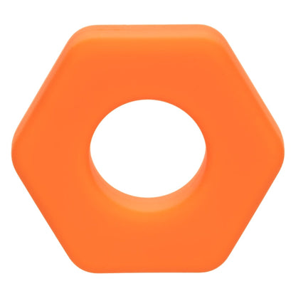 COCK RING ORANGE ALPHA LIQUID SILICONE PROLONG SEXAGON