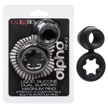 ALPHA LIQUID SILICONE DUAL MAGNUM RING - BLACK