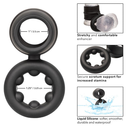 ALPHA LIQUID SILICONE DUAL MAGNUM RING - BLACK