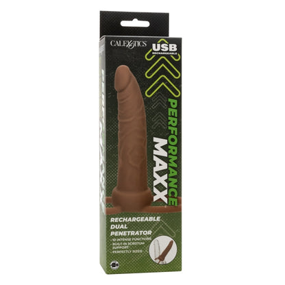 PERFORMANCE MAXX RECHARGEABLE DUAL PENETRATOR - BROWN