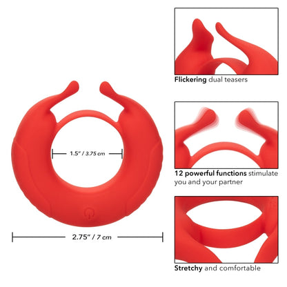 SILICONE RECHARGEABLE TAURUS ENHANCER - RED