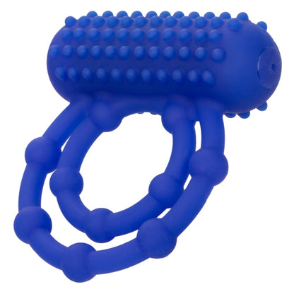 SILICONE RECHARGEABLE 10 BEAD MAXIMUS RING - BLUE