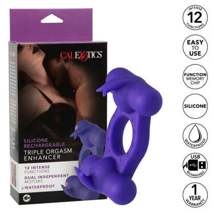 SILICONE RCHRGBL TRIPLE ORGASM ENHANCER