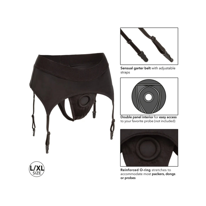 BOUNDLESS THONG W/ GARTER - L/XL
