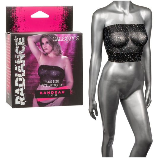 CROP TOP PLUS SIZE BLACK RADIANCE BANDEAU