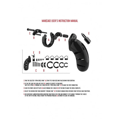 MODEL 01 CHASTITY 3.5" COCK CAGE - BLACK