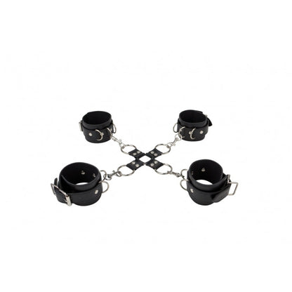 LEATHER HAND AND LEGCUFFS - BLACK