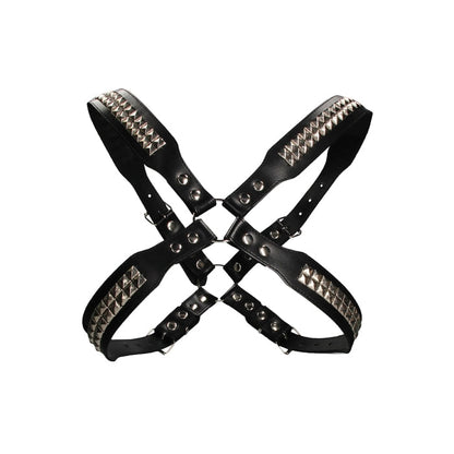 MEN'S PYRAMID STUD BODY HARNESS - ONE SIZE - BLACK