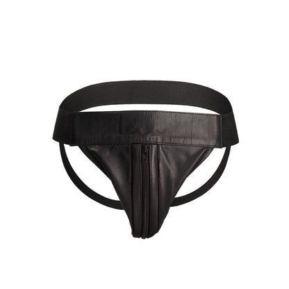 PLAIN FRONT WITH ZIP JOCK - L/XL - BLACK