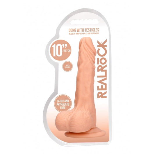 DONG WITH TESTICLES 10IN / 25 CM - FLESH