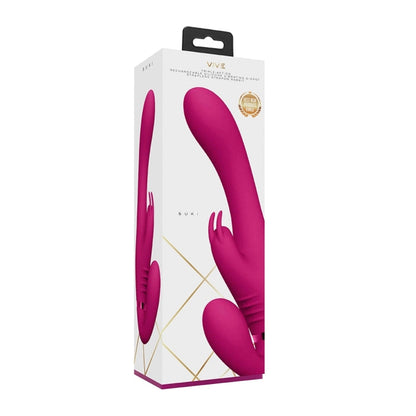 SUKI - VIBRATING STRAPLESS STRAP-ON RABBIT - PINK