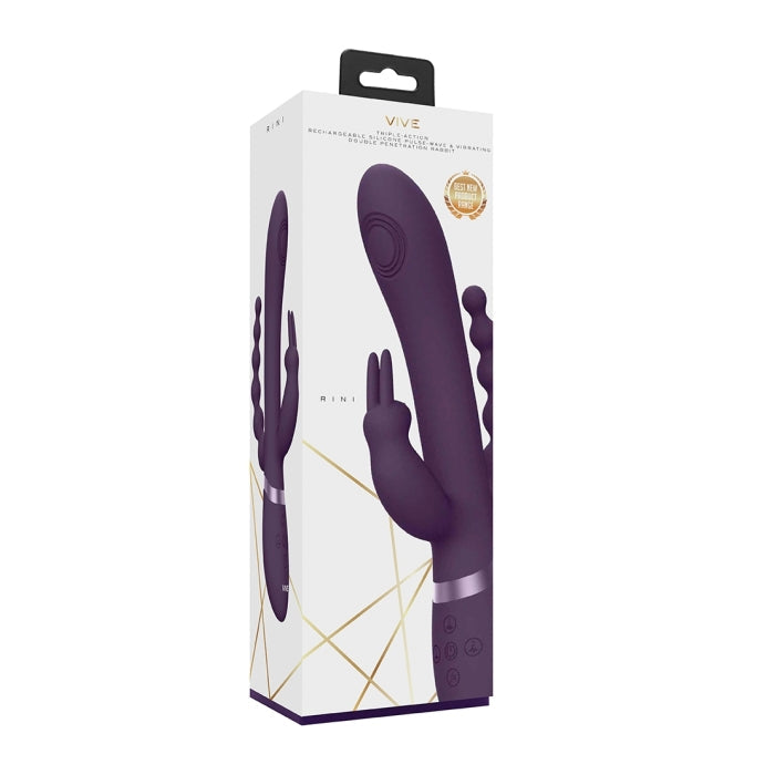 RINI - PULSE WAVE & VIBRATING DBL PENETRAT RABT - BLK