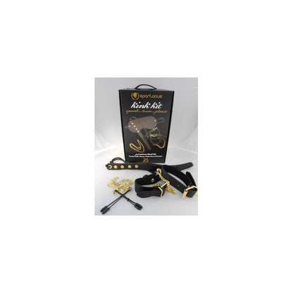KINK KIT (CUFFS, SLAPPER, NIPPLE CLAMP & BLINDFOLD)
