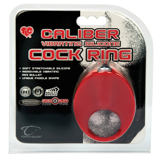 RED CALIBER VIBE SILICONE COCK RING .8"