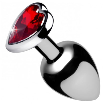 BS RED HEART GEM MEDIUM ANAL PLUG - RED