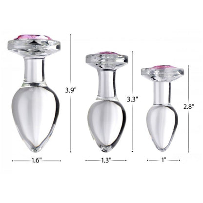 BS PINK GEM GLASS ANAL PLUG - SMALL
