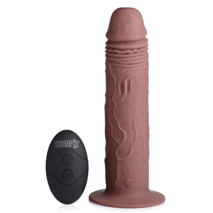 TI 7X REMOTE CONTROL VIBRATING & THUMPING DILDO DARK