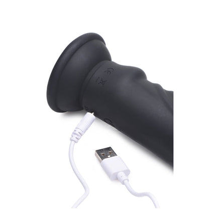 VIBRATING & E-STIM SILICONE DILDO W/ REMOTE