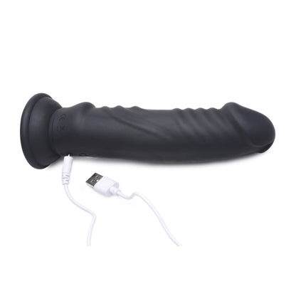 VIBRATING & E-STIM SILICONE DILDO W/ REMOTE