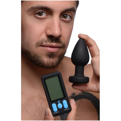 E-STIM PRO SILICONE VIBRATING ANAL PLUG W/ REMOTE