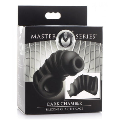 MS DARK CHAMBER SILICONE CHASTITY CAGE - BLACK