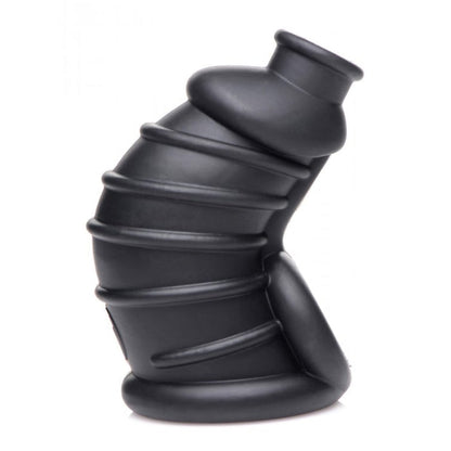 MS DARK CHAMBER SILICONE CHASTITY CAGE - BLACK