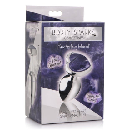 BS GEMSTONES AMETHYST HEART - SMALL ANAL PLUG