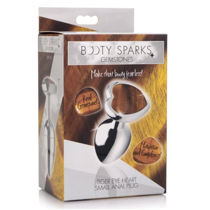 BS GEMSTONES TIGER EYE HEART - SMALL ANAL PLUG