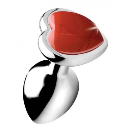 BS GEMSTONES RED JASPER HEART - SMALL ANAL PLUG