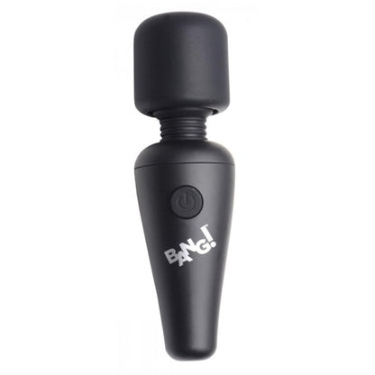 BG 10X VIBRATING MINI SILICONE WAND - BLACK - RECHARGEABLE - 4"