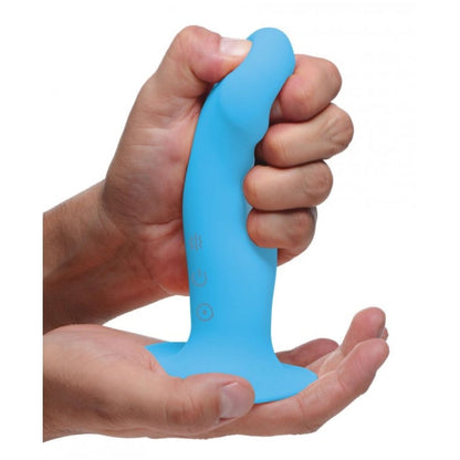 SQ VIBRATING 10X SQUEEZABLE DILDO - BLUE