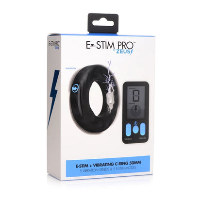 VIBRATING & E-STIM SILICONE COCK RING W/ RC 50MM