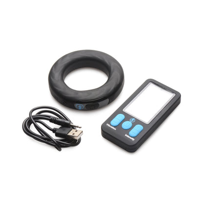 VIBRATING & E-STIM SILICONE COCK RING W/ RC 50MM