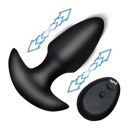 THRUSTING BUTT PLUG VIBE BLACK SILICONE