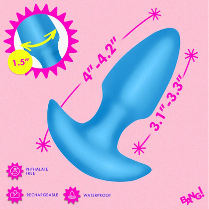 THRUSTING BUTT PLUG VIBE BLUE SILICONE